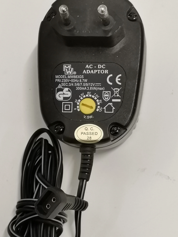 AC-AD ADAPTOR MW883GS 3.6VA (max)