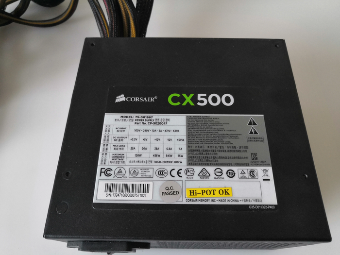 Power Supply - Corsair CX500 Watt 80 Plus Bronze